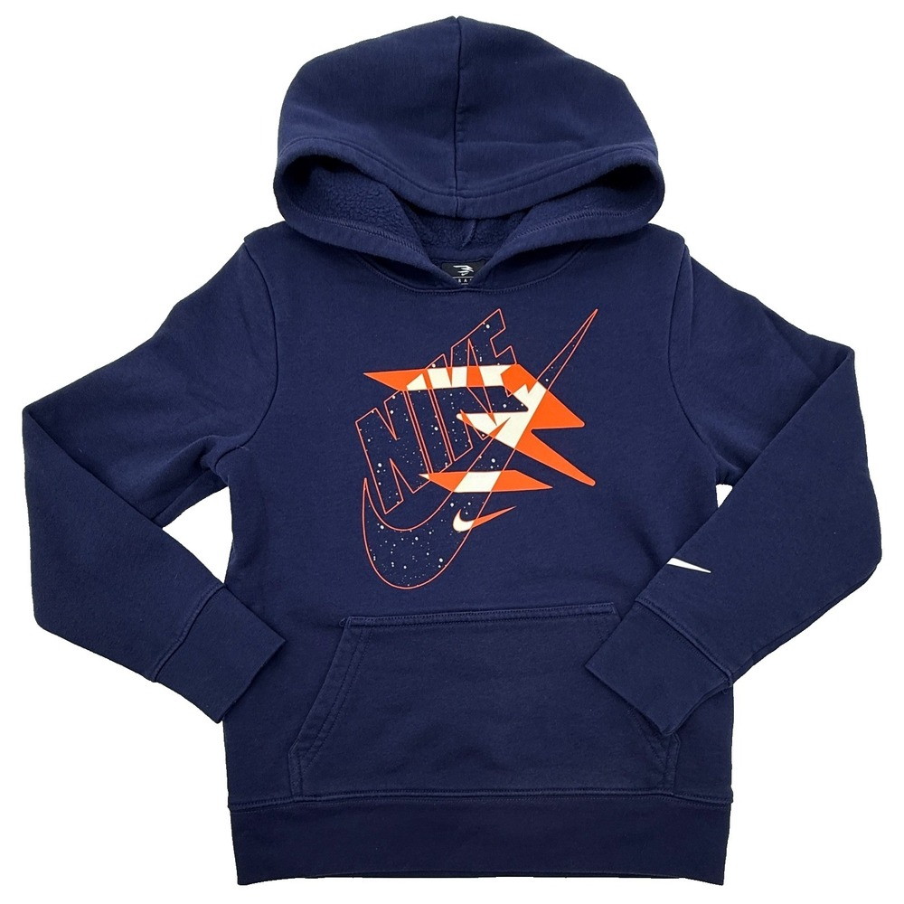 Nike 3Brand Hoodie Youth Small Blue Graphic Pullover‎ Sweatshirt